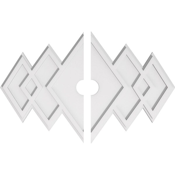 Ekena Millwork Zoe Architectural Grade PVC Ceiling Medallion, 32"W x 21 3/8"H x 3"ID x 10"C x 1"P, Two-Piece CMP32X21ZE2-03000 - main
